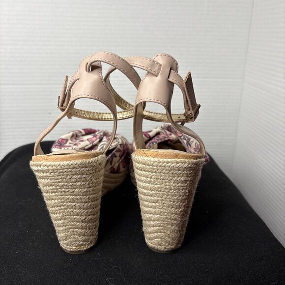 SAM EDELMAN Aubrey Floral Espadrille Ankle Strap Open Toe Sandals Shoes Size 9.5 - Picture 3 of 12